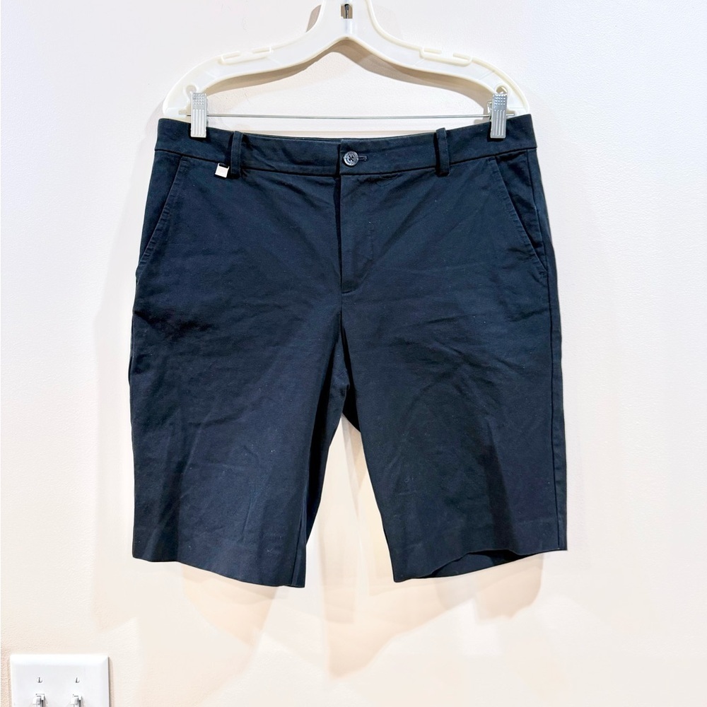 🔥Ralph Lauren Women’s Black Stretch Chino Shorts Size 10 EC🔥